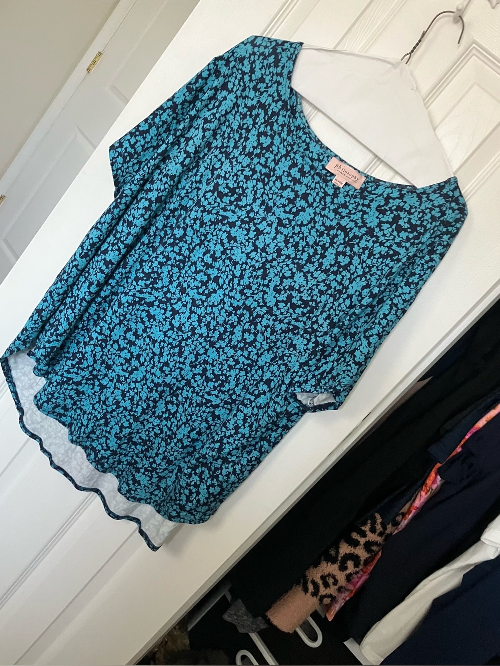 Philosophy Blue Print Floral Tunic